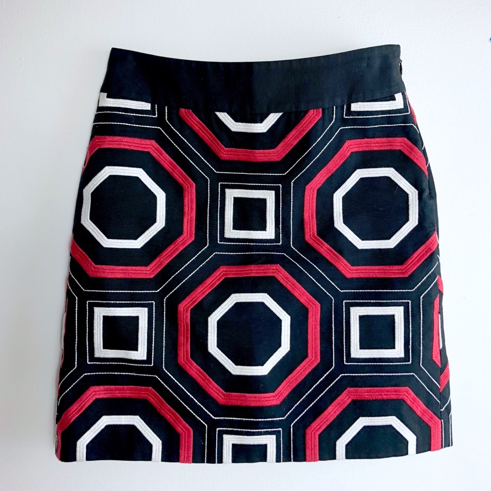 Ann Taylor Geometric A Line Cotton Skirt